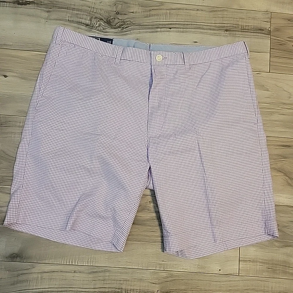 Polo Ralph Lauren Shorts Mens 36 Lavender White Gingham Check Cotton VGT Preppy